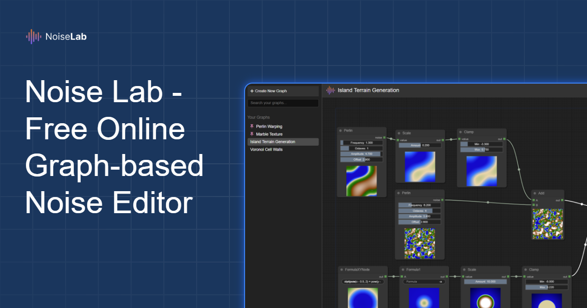 NoiseLab - Free Online Graph Noise Editor | Perlin | Simplex | Voronoi